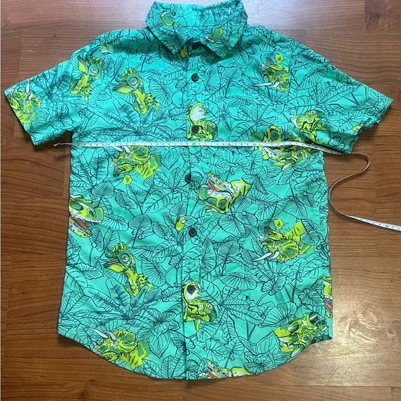 CAT & JACK Boys tropical dinosaurs print button down shirt - Picture 5 of 9